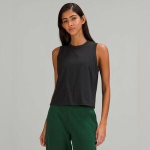 NWT Lululemon Classic-Fit Cotton-Blend Tank Top‎ Black W1DGZS Size 14